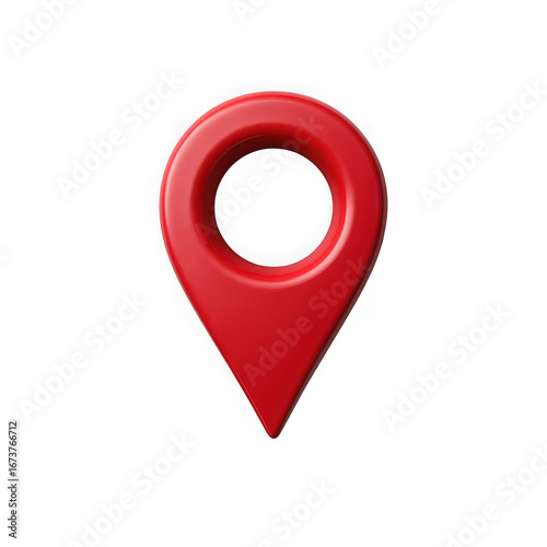 A bright red 3d map pin icon with a glossy finish and a circular hole at the top symbolizing location and navigation isolated on transparent background Free Download A bright red 3d map pin icon with a glossy finish and a circular hole at the top symbolizing location and navigation isolated on transparent background - GFXLoad