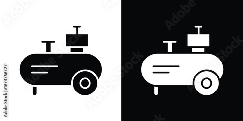 Air compressor icon symbol logo. Graphic template.