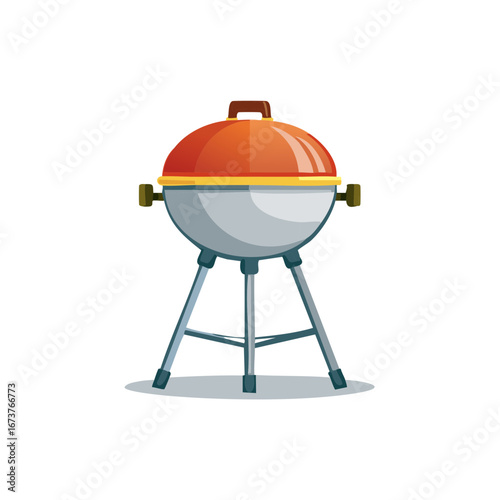 Cartoon Style Portable Barbecue Grill for Summer Picnics and Cookouts