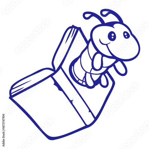 Bookworm Caterpillar Nerd Book Hole Geek Worm Read