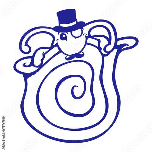 Mr Snail Sir Top Hat Monocle Glasses Rich wealthy