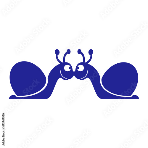 2 Snail Shell Team Love Friends Heart Kiss Couple
