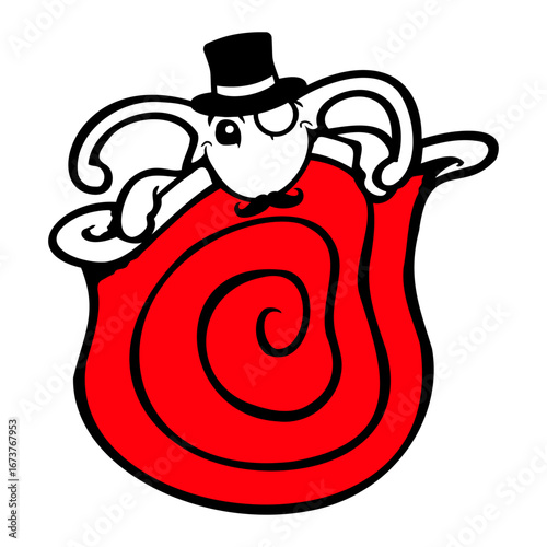 Mr Snail Sir Top Hat Monocle Glasses Rich wealthy