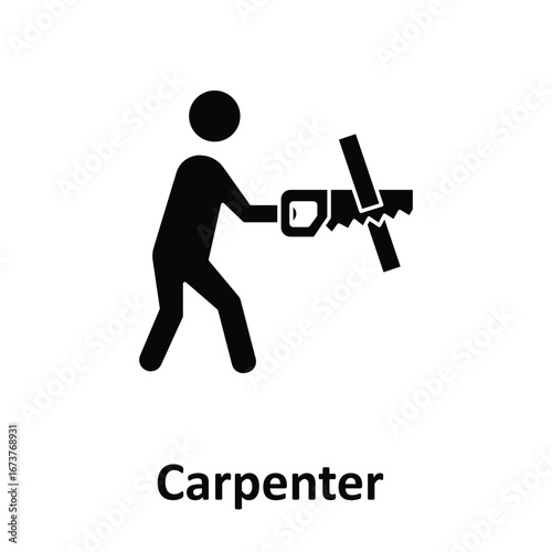 Carpenter Vector Icon which can easily modify or editCarpenter Vector Icon which can easily modify or edit