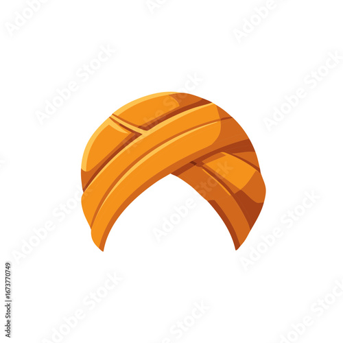 Illustration of a turban, traditional headwear, isolated on white background.