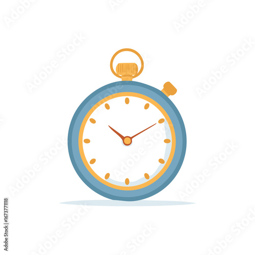 Vintage pocket watch with blue and gold details showing elapsed time