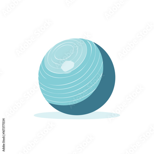Blue exercise ball equipment for fitness health training and yoga wellness