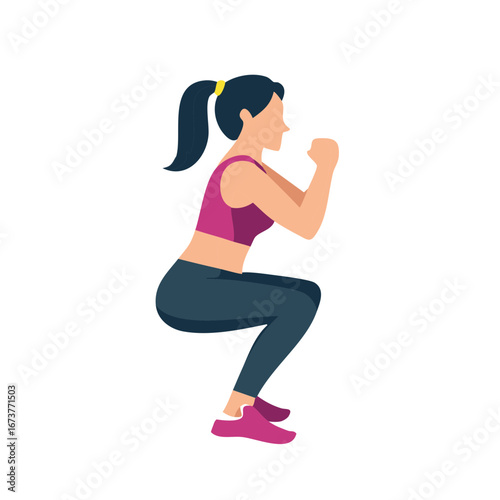 Woman performing squats, exercise, fitness, healthy lifestyle