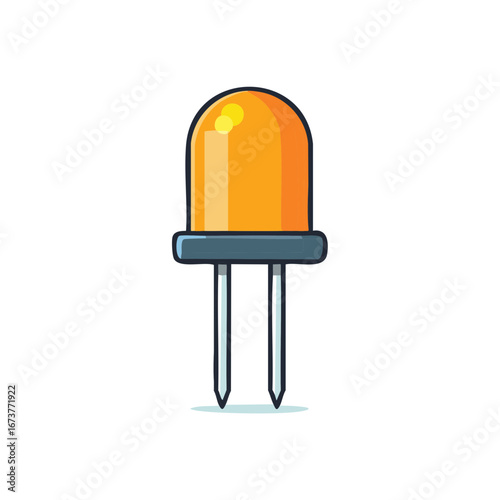 Orange LED light emitting diode electronic component with two pins