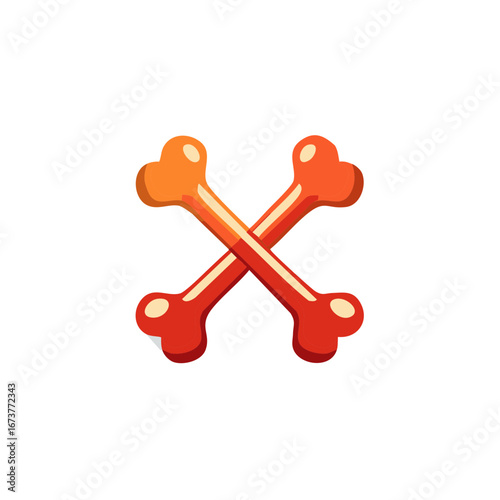 Cartoon Crossed Bones Halloween Design Elements, Scary Symbols for Creepy Decorations, Isolated
