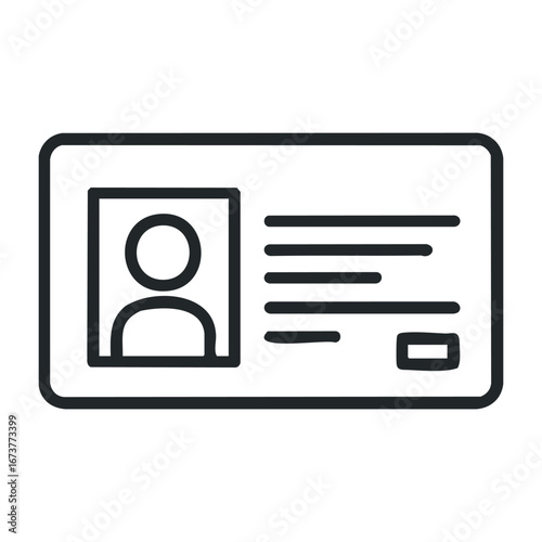 Profile identification card creation office environment digital content professional viewpoint identity verification. Outline vector illustration