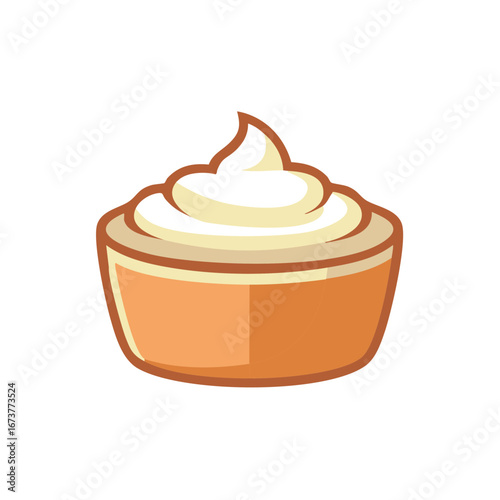 Bowl of Creamy Dessert Topping Delicious Pastry Treat Sweet Indulgence Icon