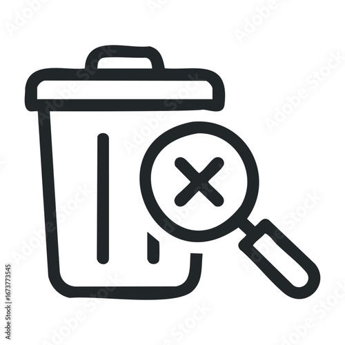 Waste management awareness campaign urban area graphic design informative environment digital artwork. Outline vector illustration
