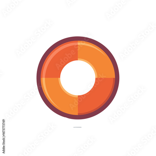Colorful lifebuoy illustration with segmented orange sections and a dark border