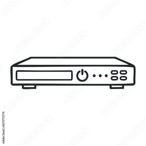 Exploring technology innovations media streaming device home setup digital product modern living room user perspective. Outline vector illustration