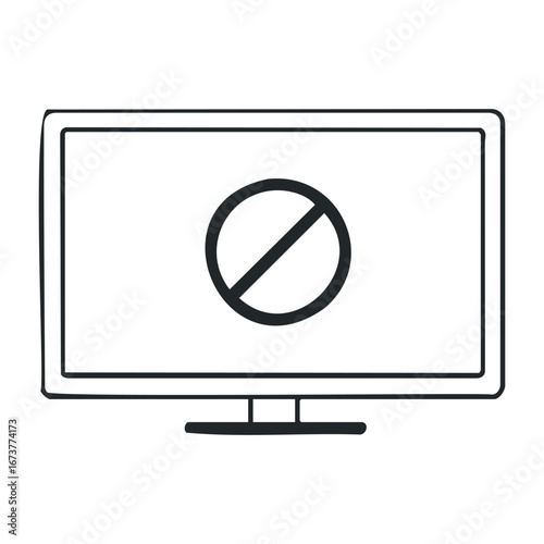 Blocking website access understanding error messages in digital environments online graphic abstract viewpoint. Outline vector illustration