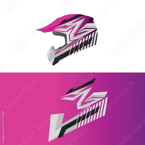 modern helmet vector design motocross body wrap template