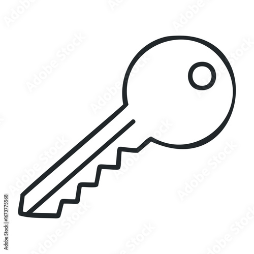 Unlocking potential key symbolizing opportunity in modern life abstract art minimalist environment close-up perspective. Outline vector illustration