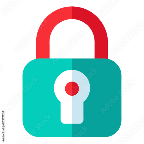 lock icon red isolated