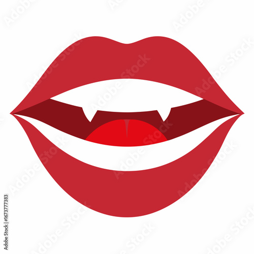 red lips isolated on white background