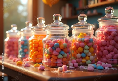 vibrant candy jars assorted sweets colorful confectionery delightful treats eye catching displays, rainbow, lgbtq, lgbt, pride, love, equality, basket, texture