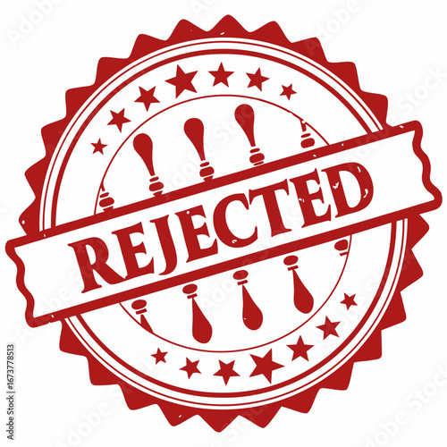 Red Rejected Stamp Badge Vector Illustration