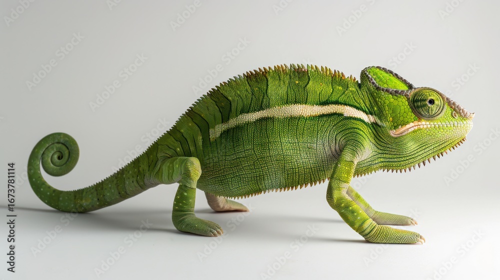 Obraz premium Green chameleon profile image