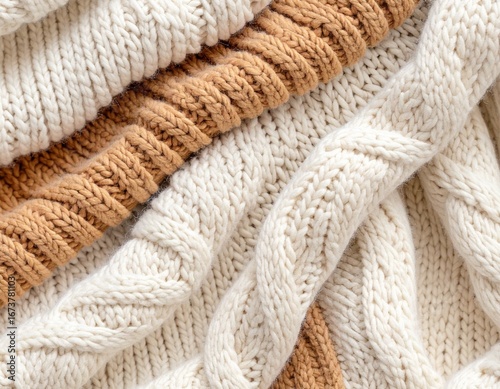 Cozy Knitted Fabric Texture Close-Up – High Resolution Wool Yarn Pattern