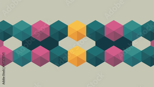 Geometric pattern with colorful cubes creating a modern and vibrant background