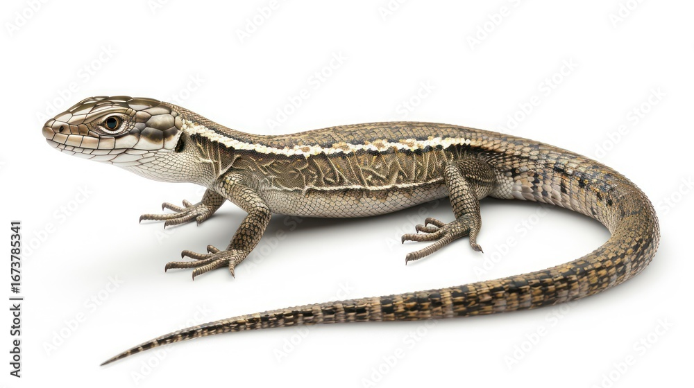 Fototapeta premium Lizard profile against white background