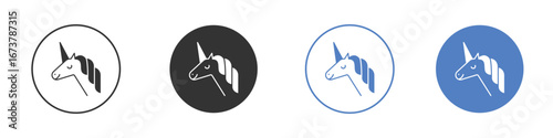 Unicorn icon simple minimalist Vector EPS