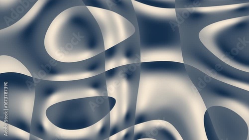 Elegant Flowing Waves: Smooth Dark Blue, Grey, and Cream Shapes in a Seamless Loop, Perfect for Modern Presentations, Corporate Branding, Websites, and Creative Design Backdrops