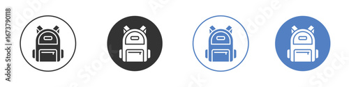 Backpack icon simple minimalist Vector EPS