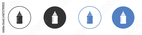 Baby milk bottle icon simple minimalist Vector EPS