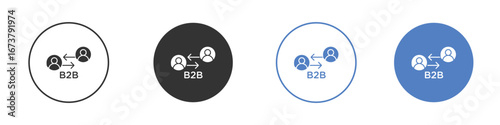 B2B icon simple minimalist Vector EPS
