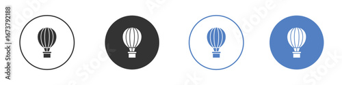 Hot air balloon icon simple minimalist Vector EPS