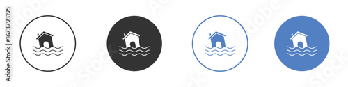 Flood icon simple minimalist Vector EPS
