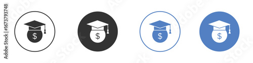 Education cost icon simple minimalist Vector EPS
