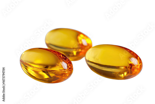 Wallpaper Mural Omega-3 fish oil capsules, isolated on white background Torontodigital.ca