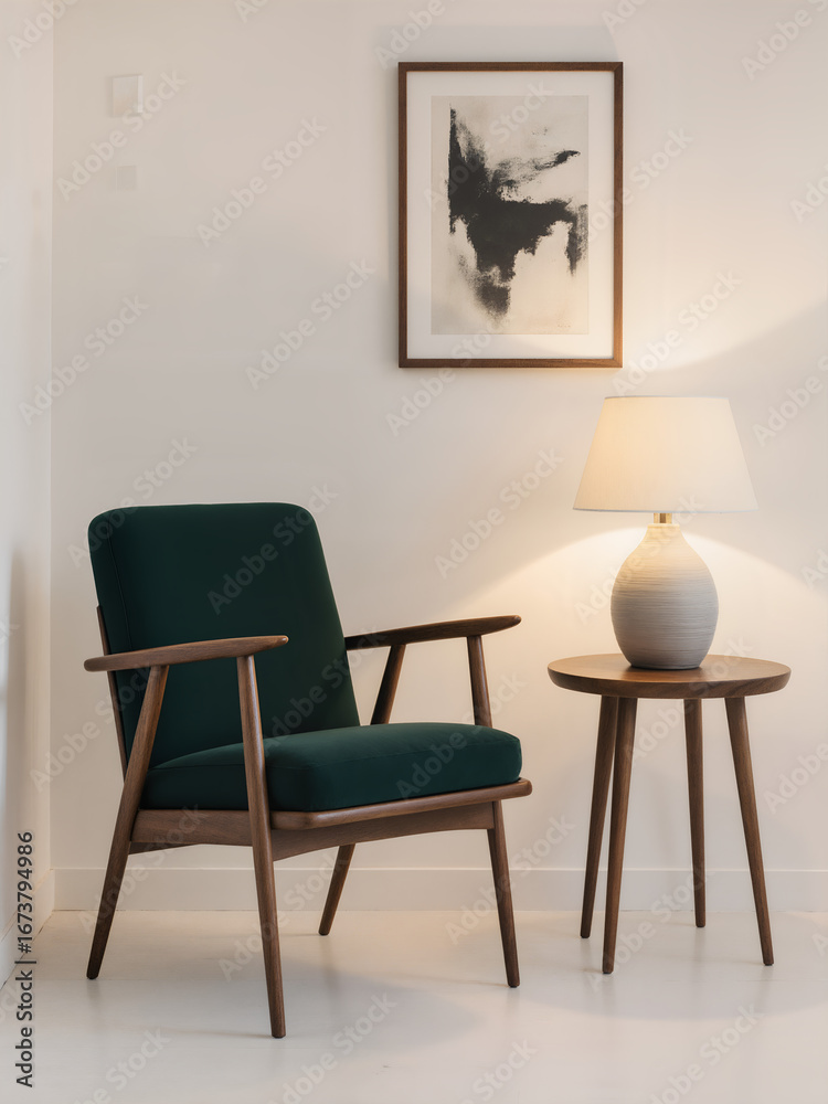 Fototapeta premium A realistic photograph of a stylish corner in a bright room.