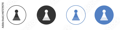Chess pawn icon simple minimalist Vector EPS