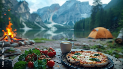 Mountain pizza lakeside feast