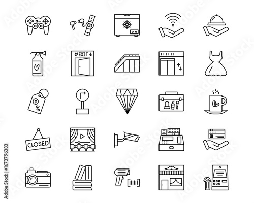 Mall Line Vector Icons