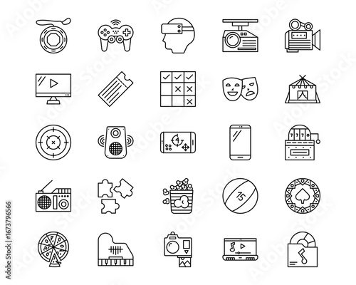 Entertainment Line Vector Icons