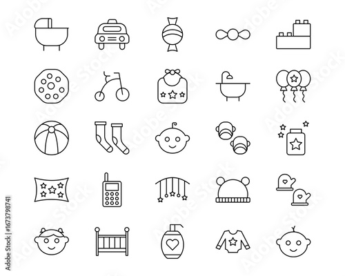 Baby Line Vector Icons