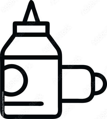 A ketchup and mustard bottle is isolated on a white background