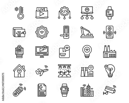 Internet of Things Line Vector Icons