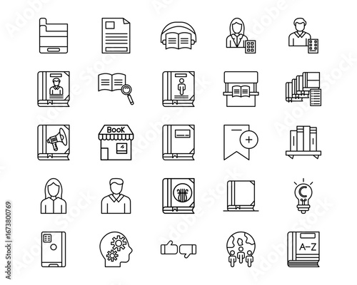 Literature Line Vector Icons