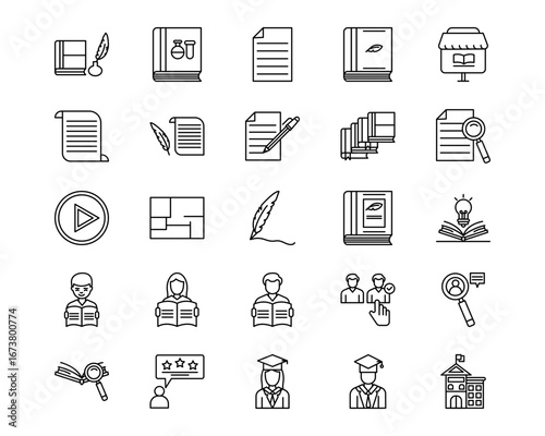 Literature Line Vector Icons