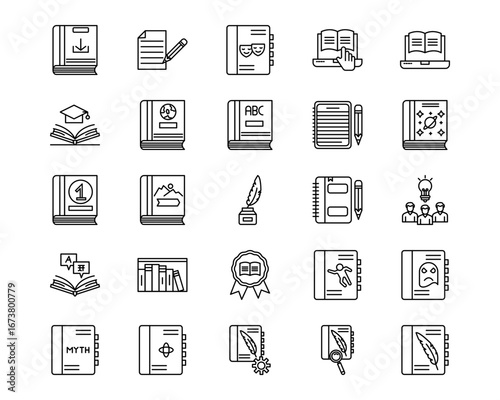 Literature Line Vector Icons